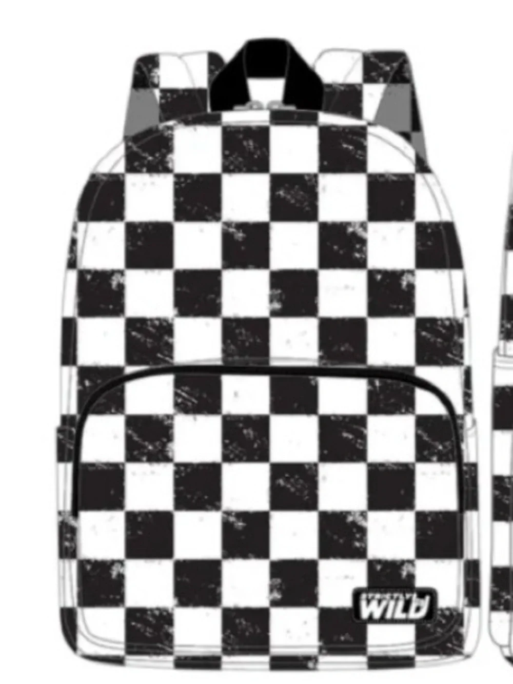 Classic Checkered Backpack - Black & White